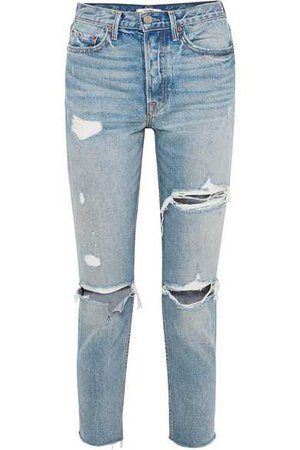 GRLFRND Karolina distressed skinny jeans