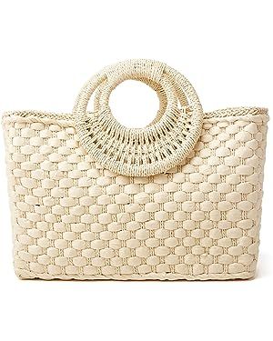 Amazon.com: Straw Hobo Bags for Women Retro Handbags Hand-woven Large Bag Round Handle Ring Totes Summer Beach Rattan Purses : Clothing, Shoes & Jewelry