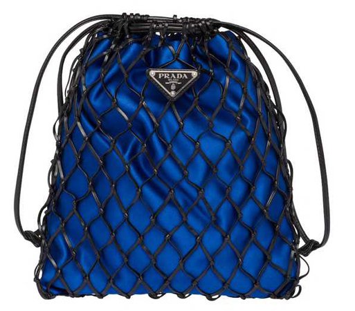 Blue & Black Prada Mesh Backpack
