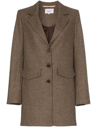 Nanushka Demi single breasted houndstooth wool silk blend blazer $546 - Buy SS19 Online - Fast Global Delivery, Price