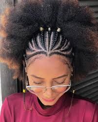 afro puff hairstyles with braids - Google Search