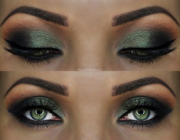 black and green eye makeup