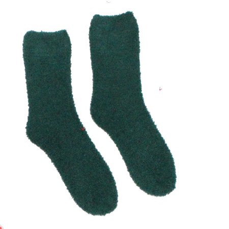 Solid Color Fuzzy Socks - Crew Socks for Women