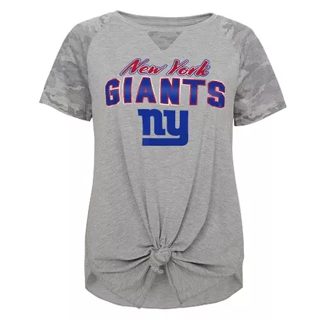 NFL New York Giants Juniors Game On Gray Front Knot T-Shirt : Target