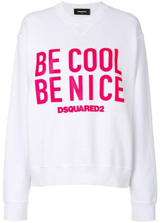 Be Cool Be Nice print sweatshirt