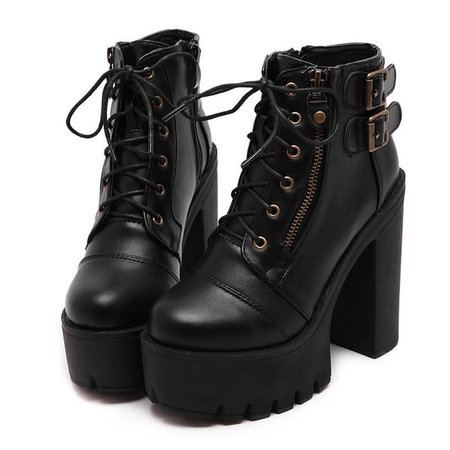 Black platform heels Gothic nice