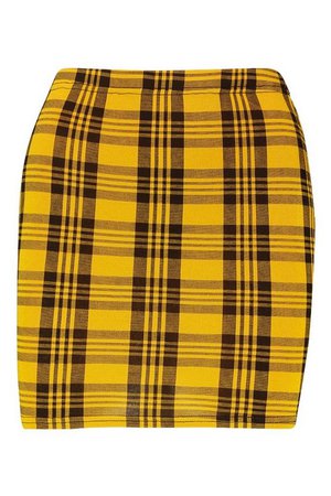 Checked Jersey Mini Skirt | Boohoo UK