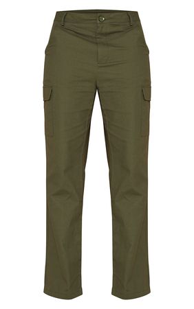 Tall Khaki Mid Rise Pocket Detail Cargo Trousers | PrettyLittleThing USA
