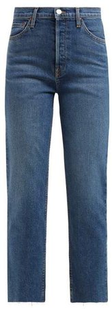 Re/Done Originals Re/done Originals - Stovepipe High Rise Straight Leg Jeans - Womens - Blue