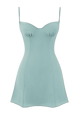 Clothing : Mini Dresses : 'Christiana' Light Jade Mini Dress