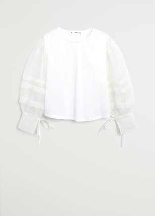 Puff sleeves blouse - Women | Mango USA white
