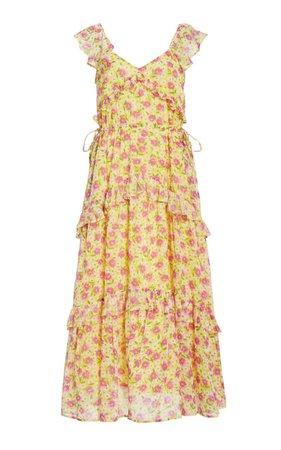 Banjanan Erin Floral-Printed Cotton-Voile Maxi Dress