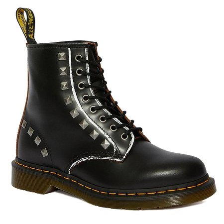 Dr Martens 1460 Stud Unisex Leather Boots - Black/White