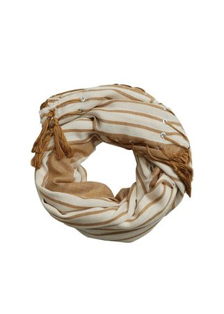 Violeta BY MANGO Tassels stripes foulard