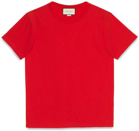 stamp cotton T-shirt