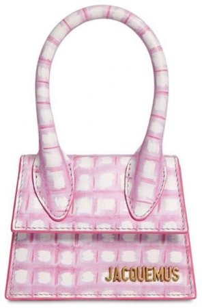 JACQUEMUS Pink Gingham Mini Handbag