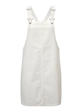 White Denim Pinafore Dress | Miss Selfridge