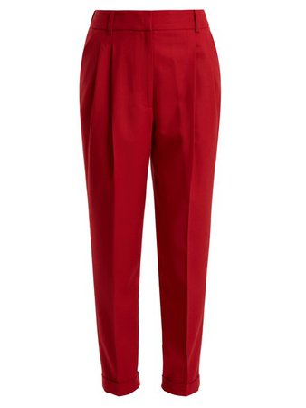 Racil Albert Wool Trousers In Red | ModeSens