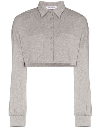 Danielle Guizio Oversized Cropped Buttoned Sweatshirt - Farfetch
