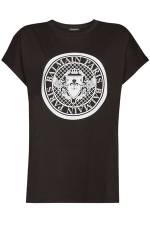 Balmain - Printed Cotton T-Shirt - black