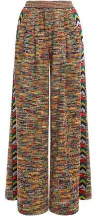 Striped Crochet-knit Wool-blend Wide-leg Pants