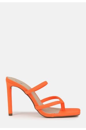 orange thong heel sandals