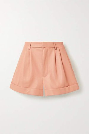 Alice Olivia - Conry Pleated Leather Shorts - Blush