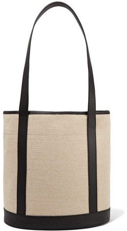 Margaux Leather-trimmed Canvas Tote - Beige