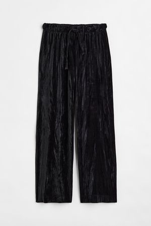 Velour Pajama Pants - Black - Ladies | H&M US