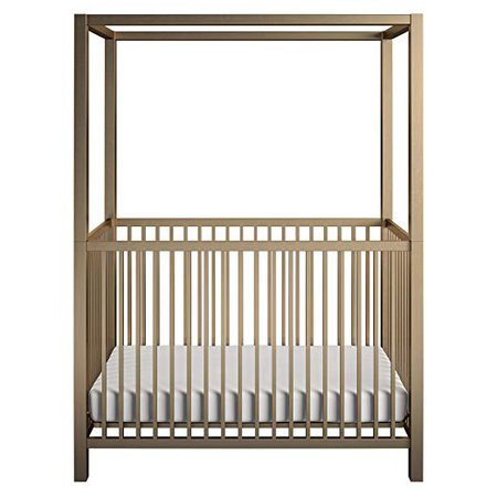 Amazon.com : Little Seeds Monarch Hill Haven Metal Canopy Crib, Gold : Baby