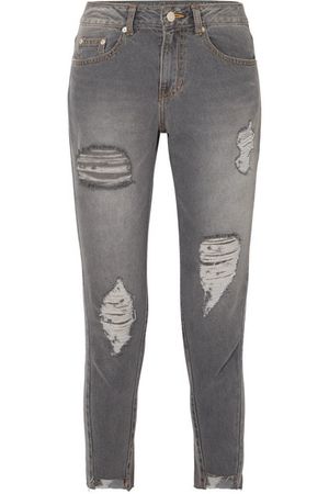 SJYP | Cropped distressed mid-rise skinny jeans | NET-A-PORTER.COM
