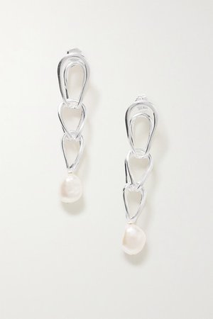Nathalie Schreckenberg | Lua silver pearl earrings | NET-A-PORTER.COM