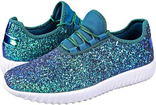 Green Glitter Athletic Shoes