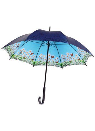 flowers blue sunny umbrella rain