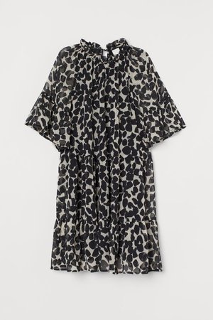 A-line Dress - Light beige/black patterned - Ladies | H&M US