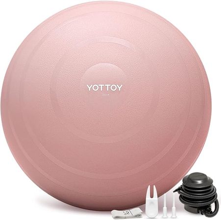 Amazon.com: YOTTOY Anti-Burst Exercise Ball for Working Out, Yoga Ball for Pregnancy,Extra Thick Workout Ball for Physical Therapy,Stability Ball for Ball Chair Fitness with Pump (68-75, Pink) : Sports & Outdoors
