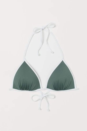 Push-up Triangle Bikini Top - Green