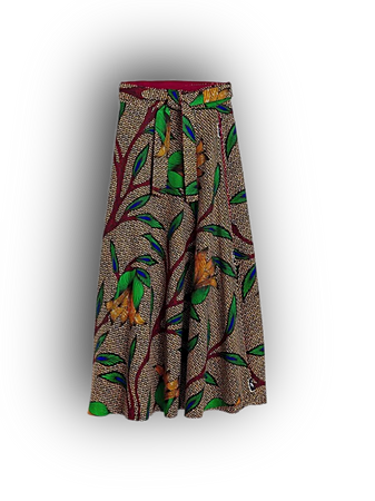 plant floral patterned maxi skirt