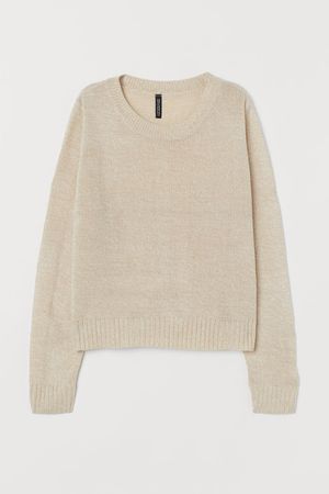 Knit Sweater - Beige melange - | H&M US
