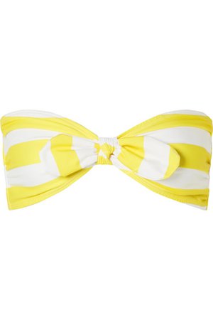 VerdeLimón | Malibu knotted striped bandeau bikini top | NET-A-PORTER.COM