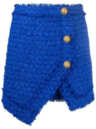 Balmain textured-tweed Mini Skirt - Farfetch