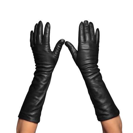 black leather gloves
