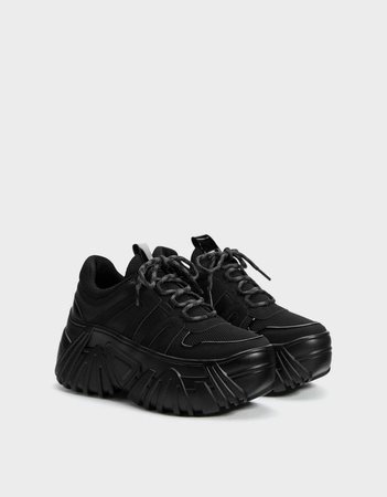 black platform sneakers