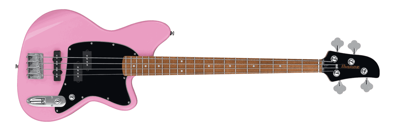 pink bass guitar