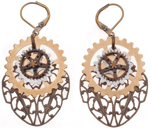 steampunk earrings and necklace - Google Search