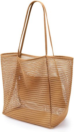 Amazon.com: KALIDI Beach Mesh Tote Bag, Casual Tote Bag Hobo Women Foldable MAX 23L Shoulder Bag For Beach Picnic Vacation : Clothing, Shoes & Jewelry
