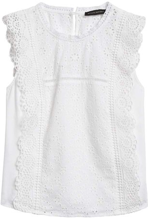 Unlined Eyelet Cropped Shell