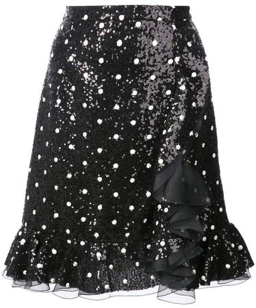 polka-dot sequinned skirt