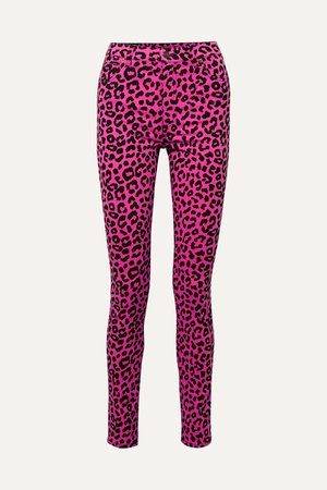 Pink Leopard-print high-rise skinny jeans | Gucci | NET-A-PORTER