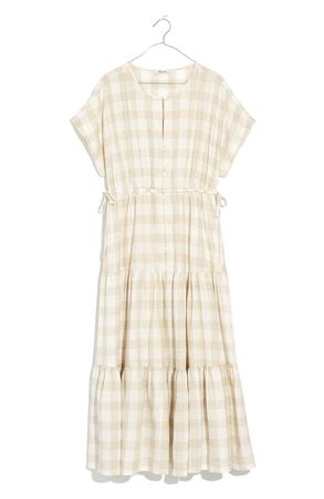 Madewell Button Front Tiered Midi Dress | Nordstrom